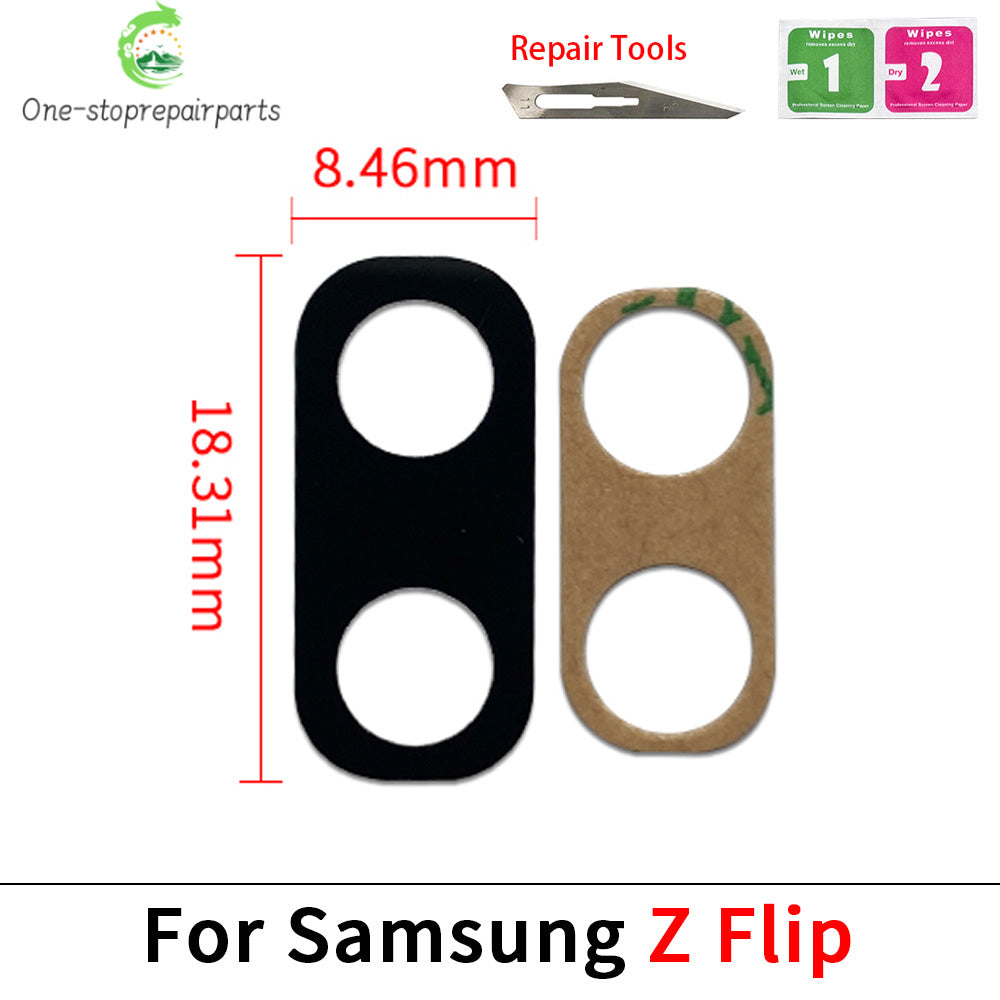 New Camera Glass For Samsung Z Flip 2 3 4 5 6 / Z Fold 2 3 4 5 6 5G Rear Back Camera glass Lens With Glue Adhesive Samsung phone repair parts