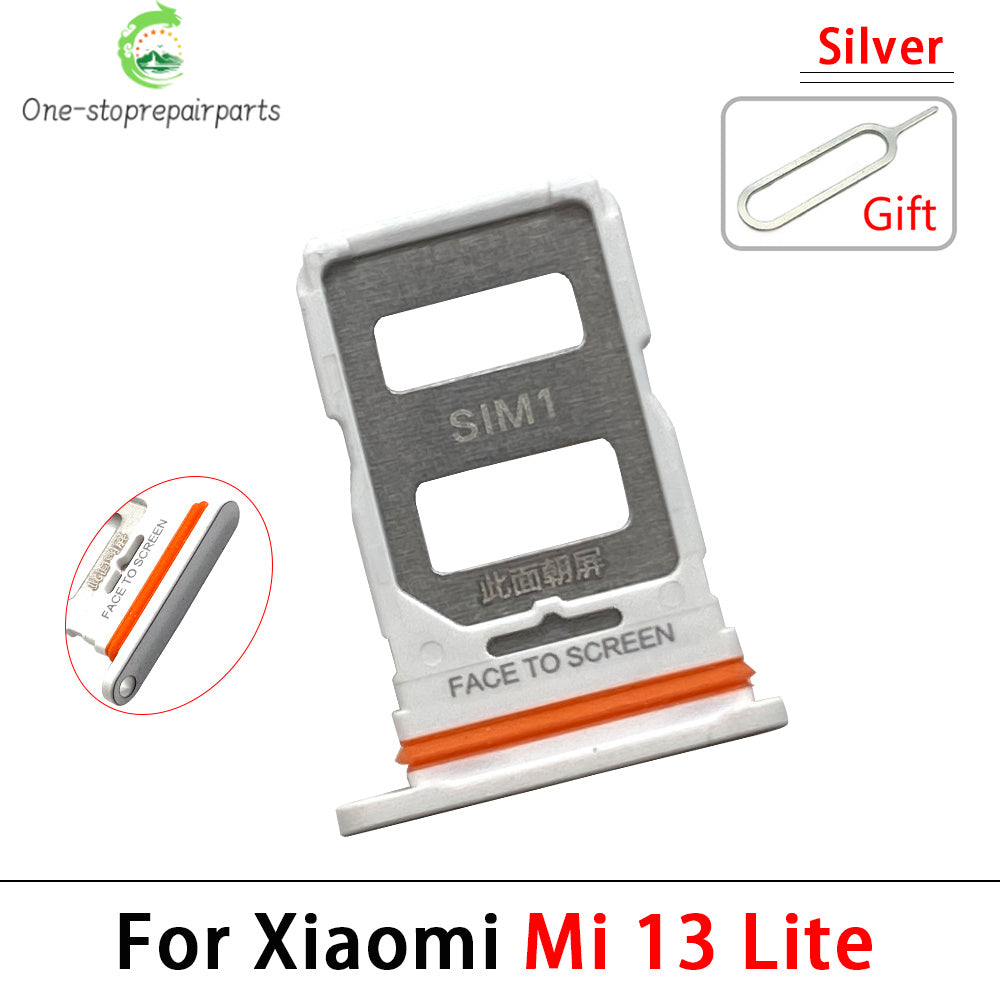 10Pcs, New For Xiaomi Mi 13 Pro / Mi 13 Lite / Mi 13T Pro SIM Card Slot SD Card Tray Holder Adapter Xiaomi Xiao mi phone repair parts