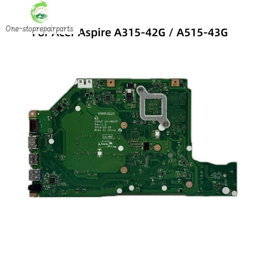 For Acer Aspire A315-42G A515-43G Laptop Motherboard EH5LP LA-H801P With Athlon 300U R3 R5-3500 R7-3700 CPU RX540 2GB-GPU DDR4 Acer laptop repair parts