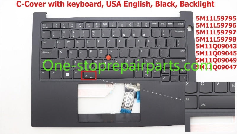 Upper case for Lenovo Thinkpad E14 Gen5 topcase palmrest keyboard 5M11L59655 5M11Q08774 5M11L59657 5M11L59795 5M11L59796 5M11L59797