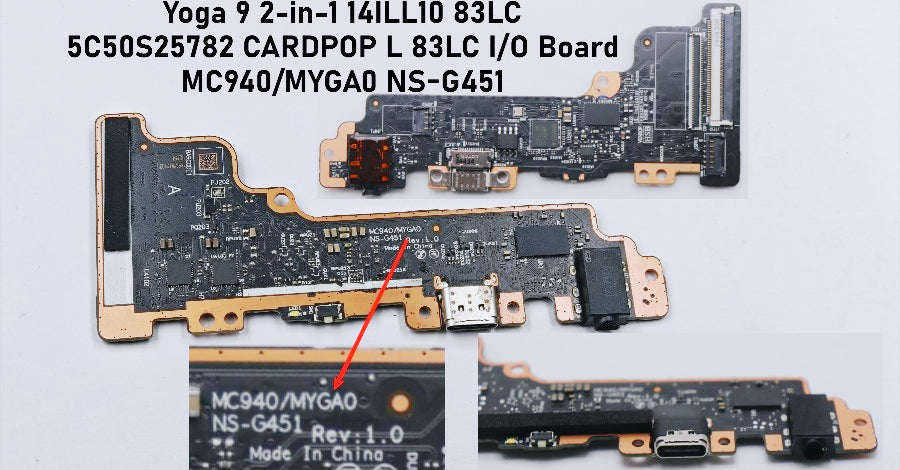 USB I/O Board For LENOVO Yoga Pro 9 14IRP8 Slim Pro 9 14IRP8 Yoga 9 14IAP7 Yoga 9 2-in-1 14ILL10 USB Audio power button board 5C50S25462 NS-F201 5C50S25519 NS-F191 5C50S25303 NS-D991 5C50S25782 MC940/MYGA0 NS-G451 lenovo laptop repair parts