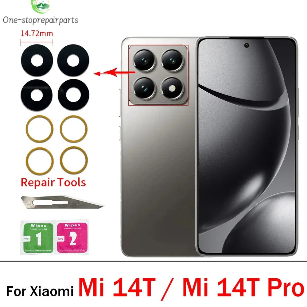 New Camera Glass Rear Back Camera glass Lens For Xiaomi Mi 10T 11T 12T 13T 14T Pro With Glue Adhesive Xiaomi Xiao mi phone repair parts