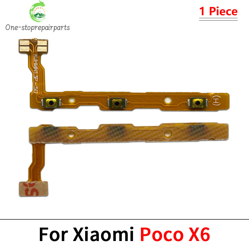 10Pcs, Power On Off Volume Side Button Key Flex Cable For Xiaomi Poco F4 F5 M3 M4 X3 X4 X5 X6 Pro 4G 5G GT Xiaomi Xiao mi phone repair parts