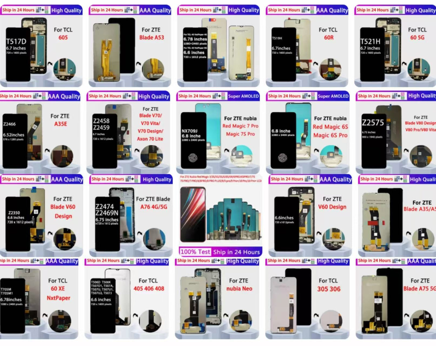 ZTE&TCL/Alcatel Phone repair parts