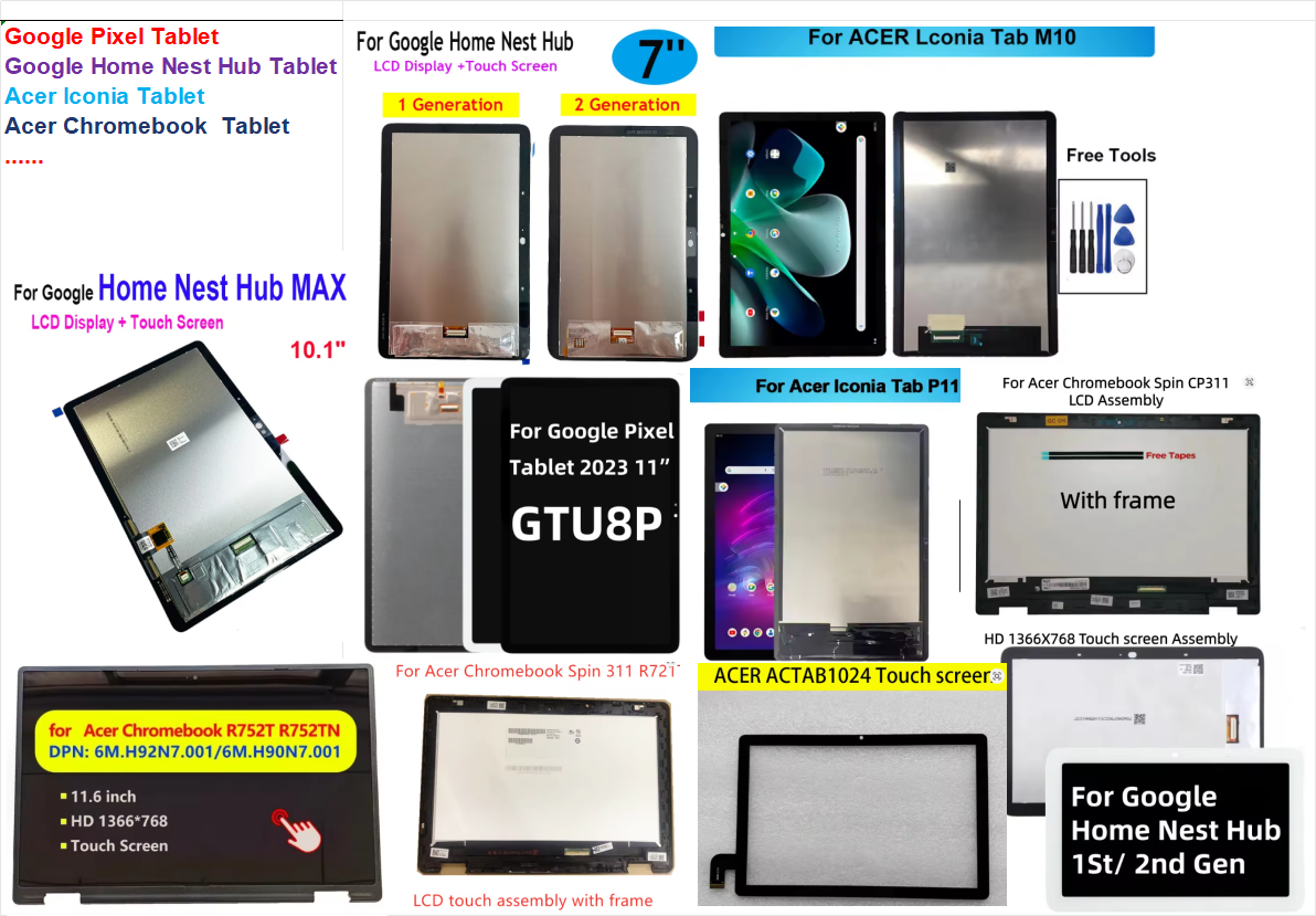 For Google/Acer tablet repair parts