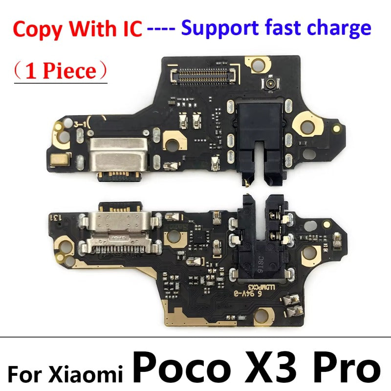 10Pcs USB Charge Port Dock Connector Charging Board Flex Cable For Xiaomi Poco X3 Pro M3 Redmi Note 7 8 8T 9S 9 10 10s Pro 9C 9A  Xiaomi  Xiao mi phone repair parts