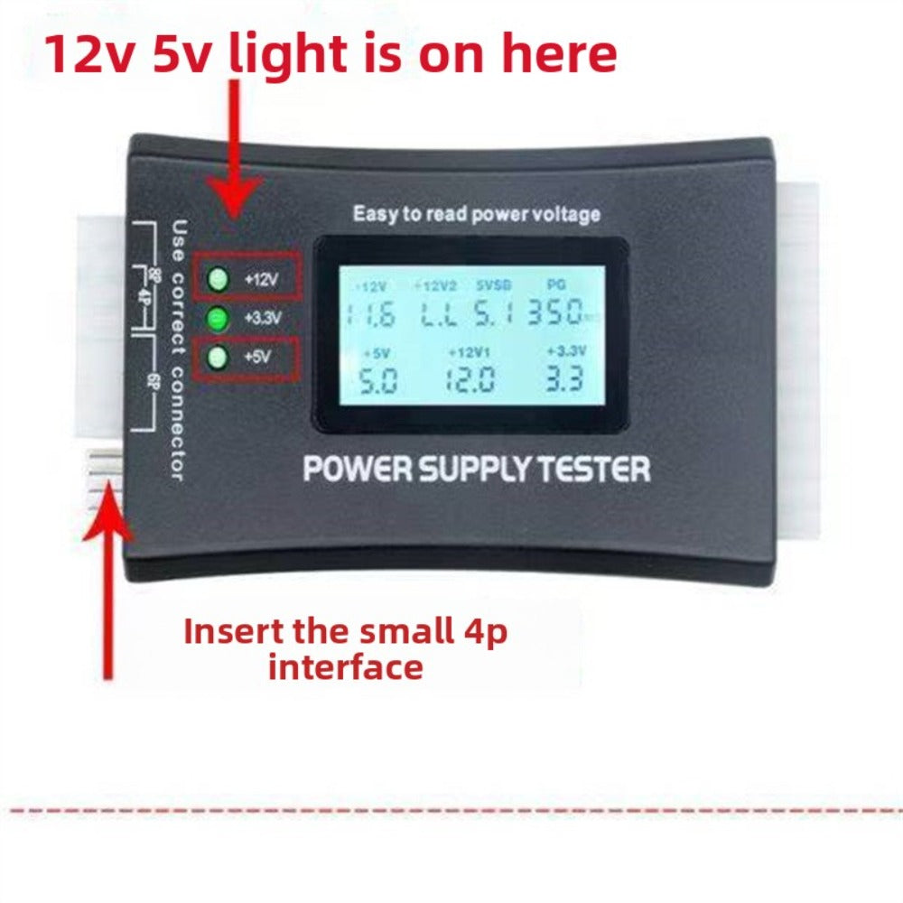 ATX Power Tester Desktop Power Supply Tester High Precision Voltage Tester 20/24pin Special repair tools