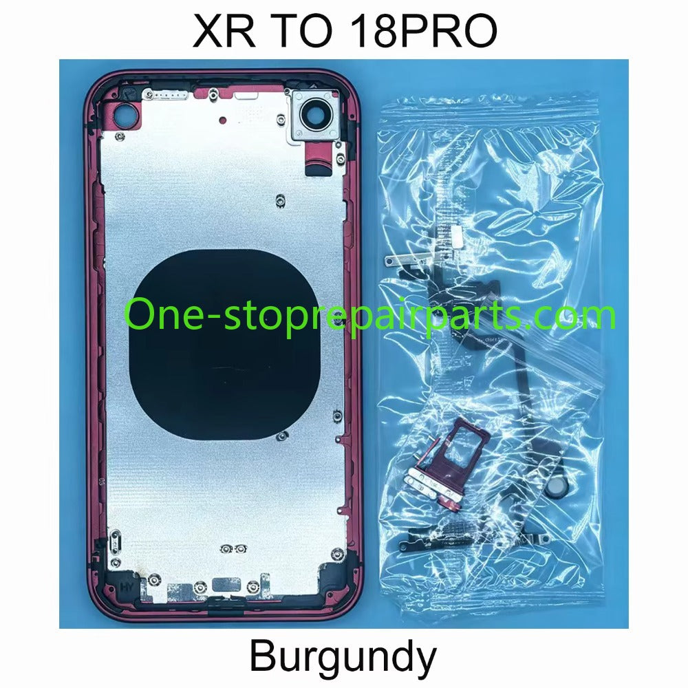 DIY Retrofit Housing Kit For iPhone XR/11 18 Pro Style Assembly With Frame, Flex Cable, Side Keys & Matching Phone Case iPhone phone repair parts