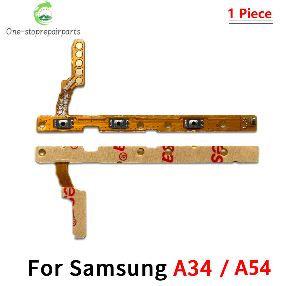 50Pcs, Power on off Volume Key Button Flex Cable For Samsung A13 A23 A33 A73 A53 A14 A24 A34 A54 A15 A35 A55 A04 A05 A05 4G 5G Samsung phone repair parts