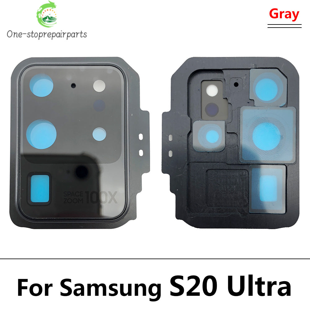 New Rear Camera Glass Lens Cover With Frame Holder with Sticker For Samsung  S20 Plus Ultra Replacement Parts Samsung phone repair parts