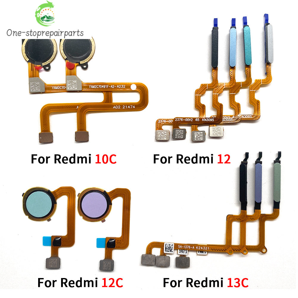New Fingerprint For Xiaom Redmi 12 12C 13C 10C Home Button Fingerprint Menu Return Key Recognition Sensor Flex Cable Redmi phone repair parts