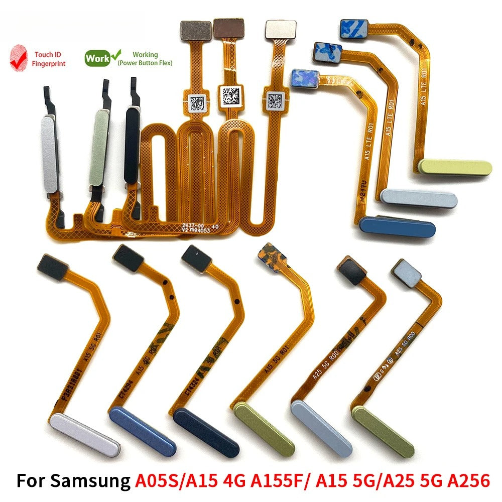 10Pcs/Lot, Fingerprint Sensor Home Return Key Menu Button Flex Cable For Samsung A05s A15 A25 4G 5G Samsung phone repair parts