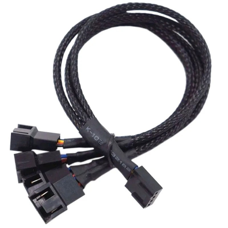 4Pin Temperature Control PWM cooling fan Splitter 1 To 1/2/3/4 Extension Cable PC Computer Extension Cable Splitter HUB cable