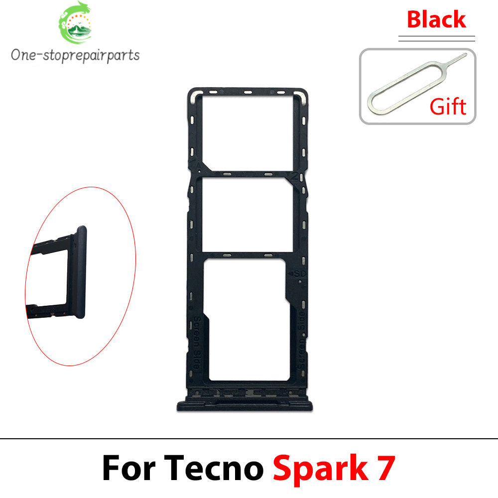 SIM Card Tray Slot Holder For Tecno Spark 4 5 7 8 9 8T 9T 10 20C Pro Replacement Parts Tecno phone repair parts