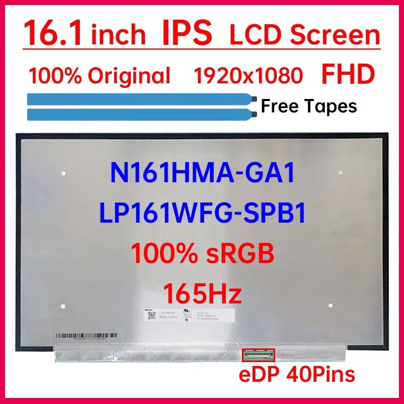 16.1 Inch 165Hz Laptop LCD Screen N161HMA-GA1 LP161WFG-SPB1 Display Matrix Panel Replacement 1920x1080 IPS 100%sRGB  eDP 40 Pins Laptop screen replacement