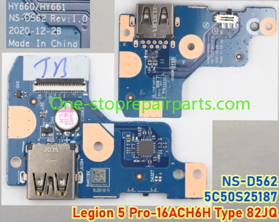USB Audio I/O HDMI Board Daughterboard For Lenovo Legion 5 / 5 Pro Pro 7 Y9000P R9000P Savior R7000P Y7000 16IRX8H 16IAH7H 16ARH7H 15IAH7 15ARH7 NS-F082 NS-E233 NS-E241 NS-E481 NS-F771 NS-F701 F093 NS-G251 NS-F254 D713 Lenovo laptop repair parts
