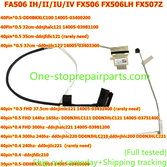 LCD LVDS Screen Cable for ASUS FA506 IH/II/IU/IV FX506 FX506LH FX507Z DD0BKXLC010 DD0BKXLC100 14005-03400200  14005-03400000