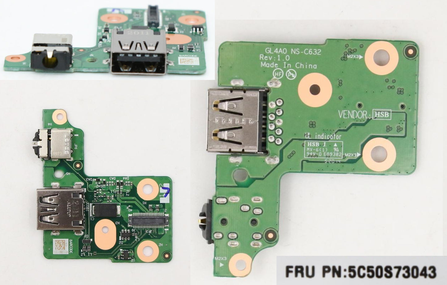 (5C50S73043) USB Sub Card board for Lenovo ThinkPad L14 Gen1 Gen2 audio USB daughterboard 5C50S73043 GL4A0 NS-C632