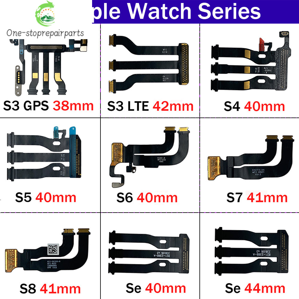 LCD Touch Display Screen Motherboard Connector Flex Cable For Apple Watch Series S3 GPS LTE S4 S5 S6 S7 S8 SE 38/42/40/41/44 MM  iWatch repair parts