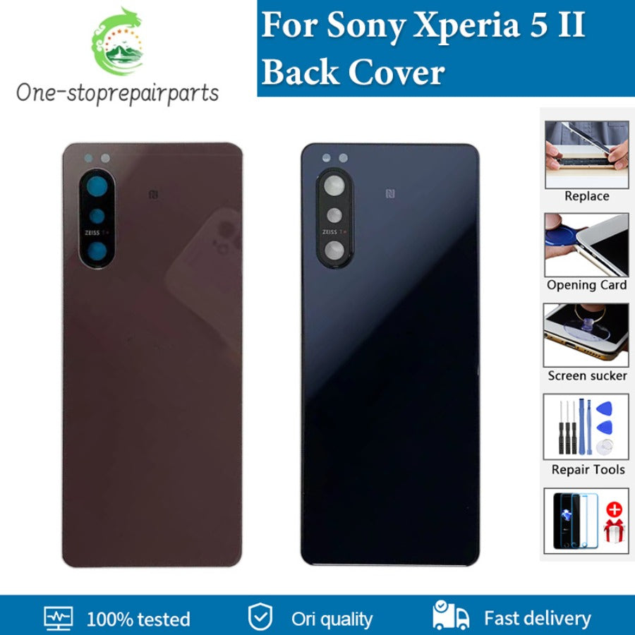 Original Back Cover For Sony Xperia 5 II Back Battery Cover Rear Door Case Housing Replacement Parts With Camera Lens Sony phone repair parts