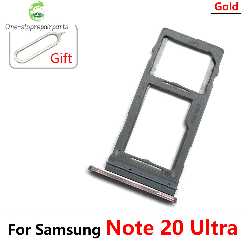 New Sim Card Tray Reader Socket Slot Holder For Samsung Note 10 Plus Lite / Note 20 Ultra Dual SIM Replacement Part Samsung phone repair parts