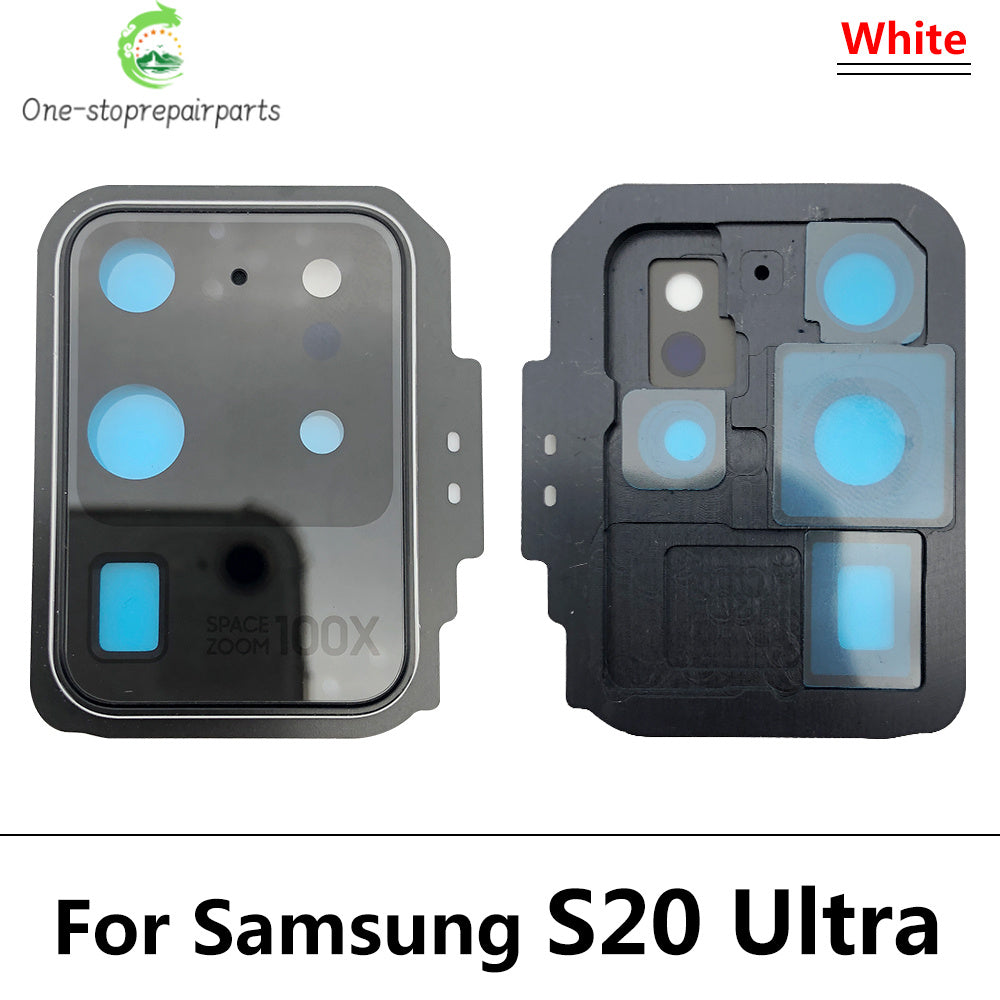 10Pcs/Lot, Rear Camera Glass Lens Back Camera Glass Cover Frame For Samsung S20 Plus S20 Ultra Replacement Parts Samsung phone repair parts