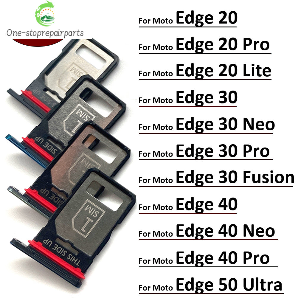 10Pcs, Micro Nano SIM Card Holder Tray Slot Holder Adapter Socket For Motorola Moto Edge 20 30 40 50 Pro Neo Fusion Lite Ultra Motorola phone repair parts