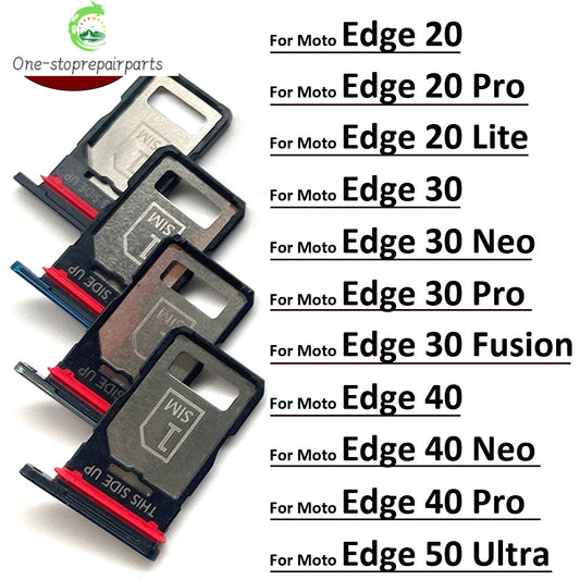 10Pcs, Micro Nano SIM Card Holder Tray Slot Holder Adapter Socket For Motorola Moto Edge 20 30 40 50 Pro Neo Fusion Lite Ultra Motorola phone repair parts