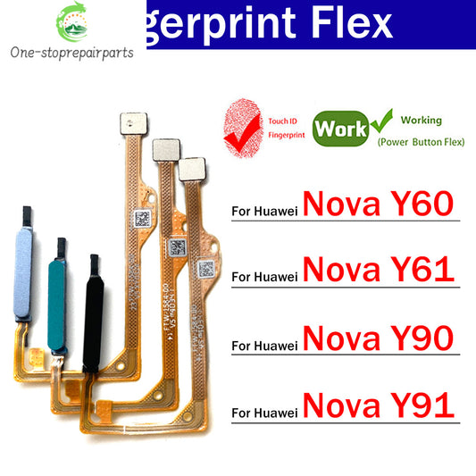 New For Huawei Nova Y60 Y61 Y90 Y91 Fingerprint Sensor Home Return Key Menu Button Flex Ribbon Cable Huawei phone repair parts