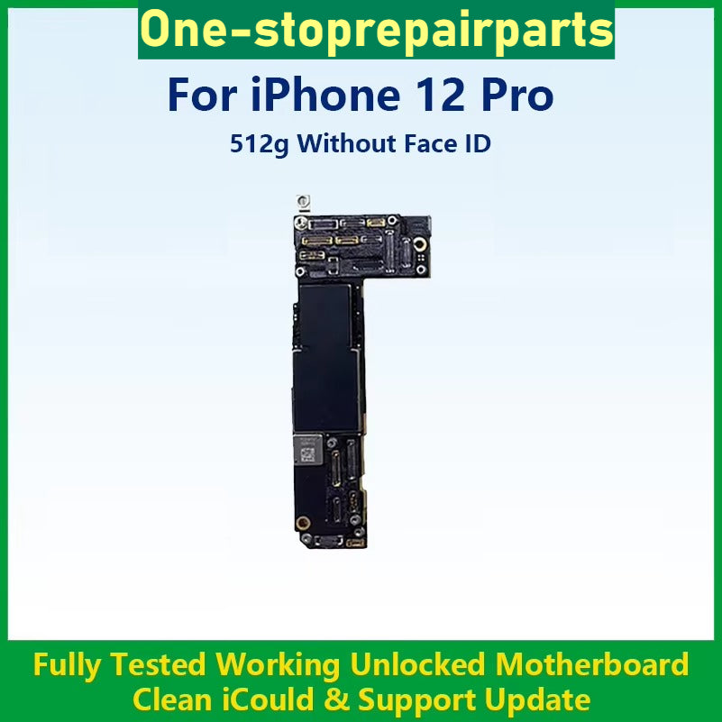 Fully Tested Authentic Motherboard For iPhone 12 Pro Max 128g/256g Unlocked Mainboard With Face ID Cleaned iCloud Fast Shipping iPhone phone repair parts