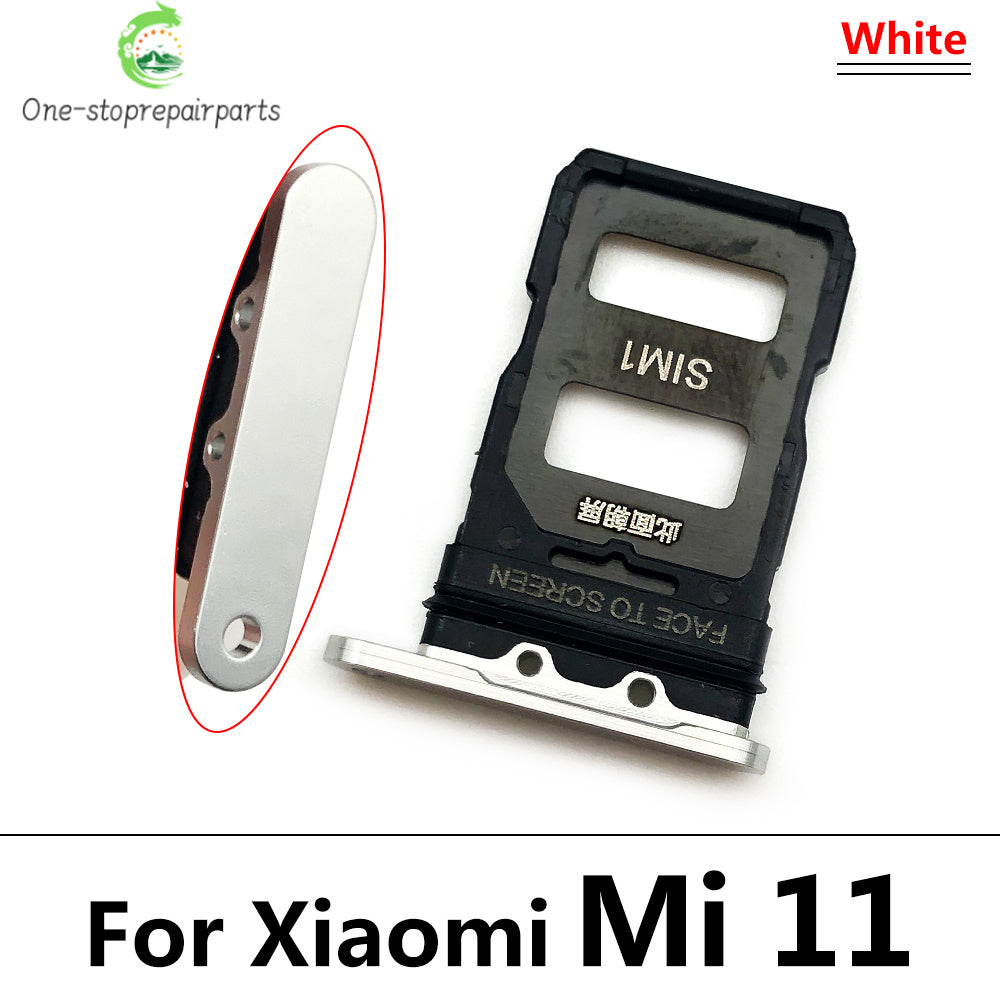 New SIM Card Slot SD Card Tray Holder Adapter For Xiaomi Mi 11 11T Mi11 Pro Lite Replacement Parts Black Blue Silver Xiaomi  Xiao mi phone repair parts