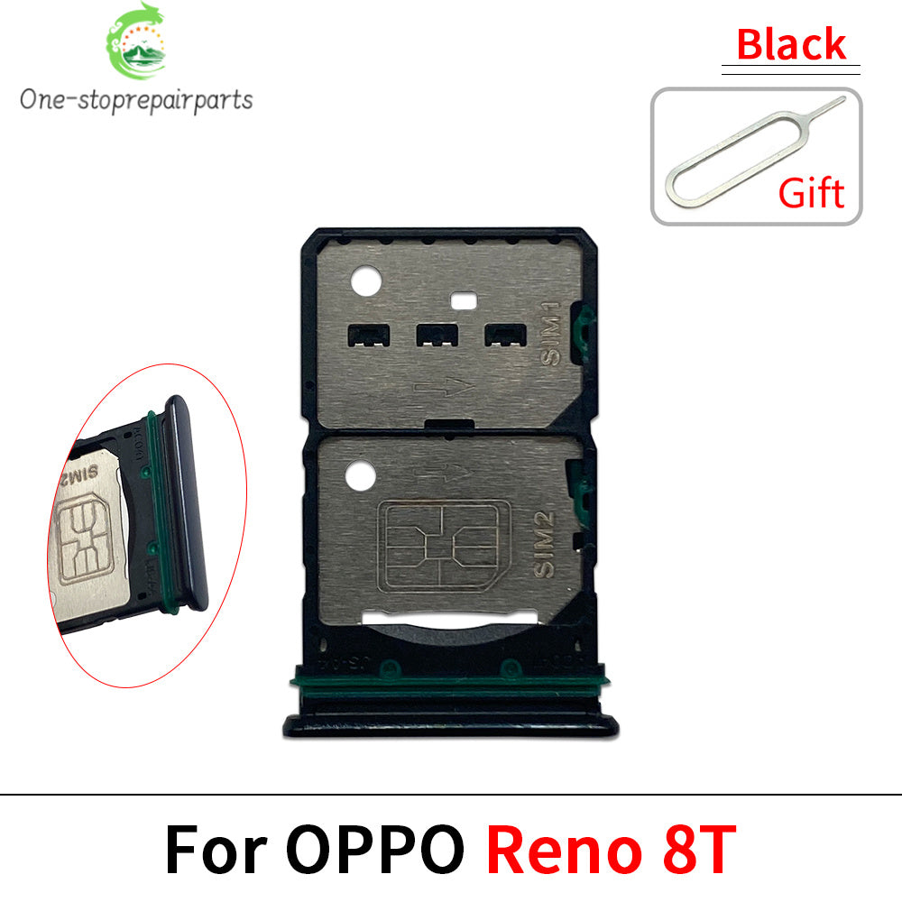 New For OPPO Reno 5 6 8 10 8T Pro Lite 4G 5G SIM Card Slot SD Card Tray Holder Adapter OPPO phone repair parts