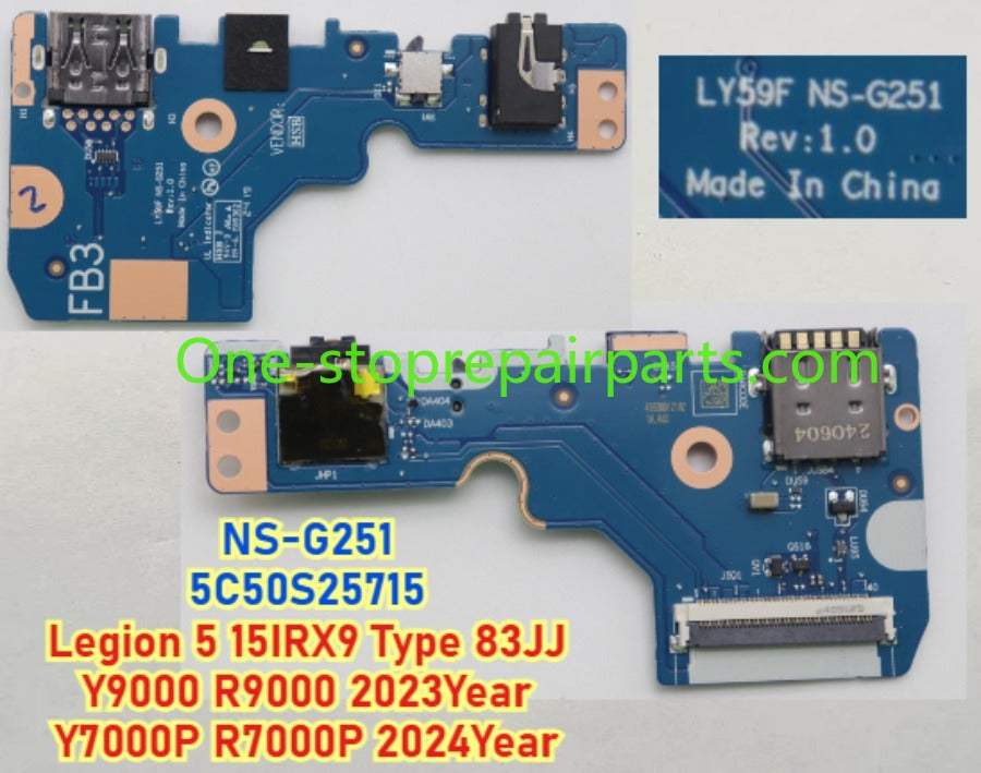 USB Audio I/O HDMI Board Daughterboard For Lenovo Legion 5 / 5 Pro Pro 7 Y9000P R9000P Savior R7000P Y7000 16IRX8H 16IAH7H 16ARH7H 15IAH7 15ARH7 NS-F082 NS-E233 NS-E241 NS-E481 NS-F771 NS-F701 F093 NS-G251 NS-F254 D713 Lenovo laptop repair parts