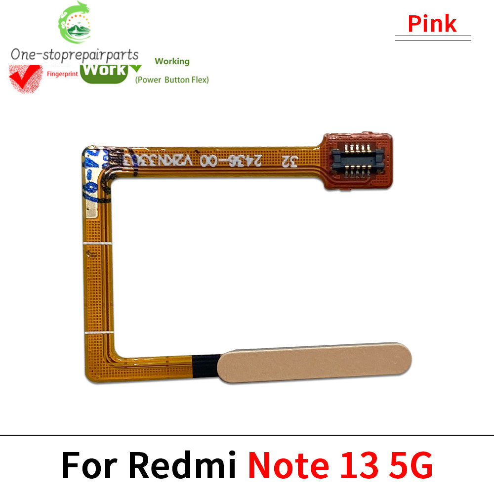 New For Xiaomi Redmi Note 13 Pro Plus 4G 5G Home Button Fingerprint Sensor Flex With Power Key Button Flex Cable  Xiaomi  Xiao mi phone repair parts