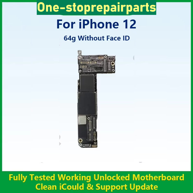 Fully Tested Working Well Motherboard For iPhone 12 Pro Max With/Without Face ID Cleaned iCloud And Support Update Logic Board iPhone phone repair parts