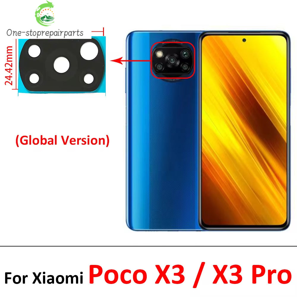 2Pcs/Lot, Back Rear Camera Glass Lens For Xiaomi Poco F3 F4 F5 M3 M4 M5 X3 X4 X5 Pro 4G 5G GT With Adhesive  Xiaomi  Xiao mi phone repair parts