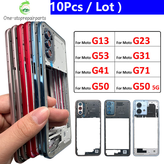 10Pcs/Lot, New For Motorola Moto G13 G23 G53 G31 G41 G71 G50 5G  Housing Middle Frame Bezel Middle Plate Cover Motorola phone repair parts