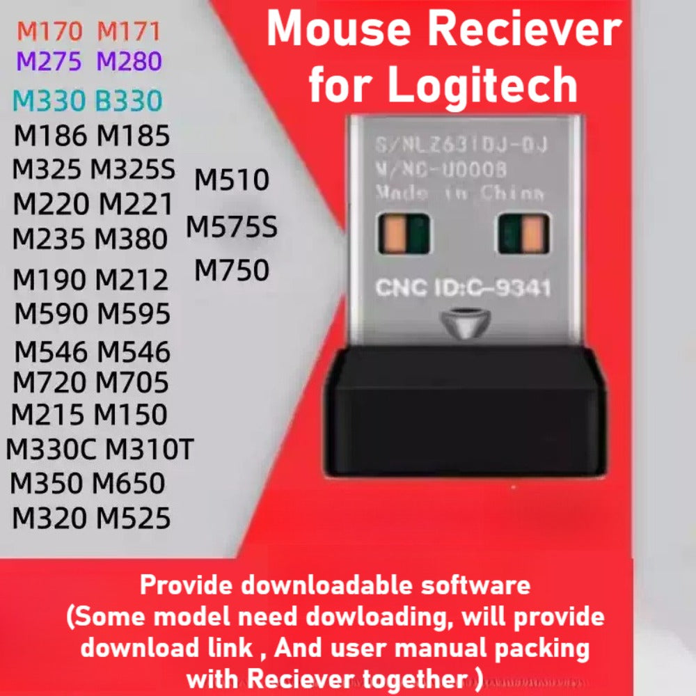 Mouse Reciever for Logitech M275 M280 M220 M235 M238 M330 M320 M325 M380 M590 Mouse Pebble Wireless Receiver Laptop accessories