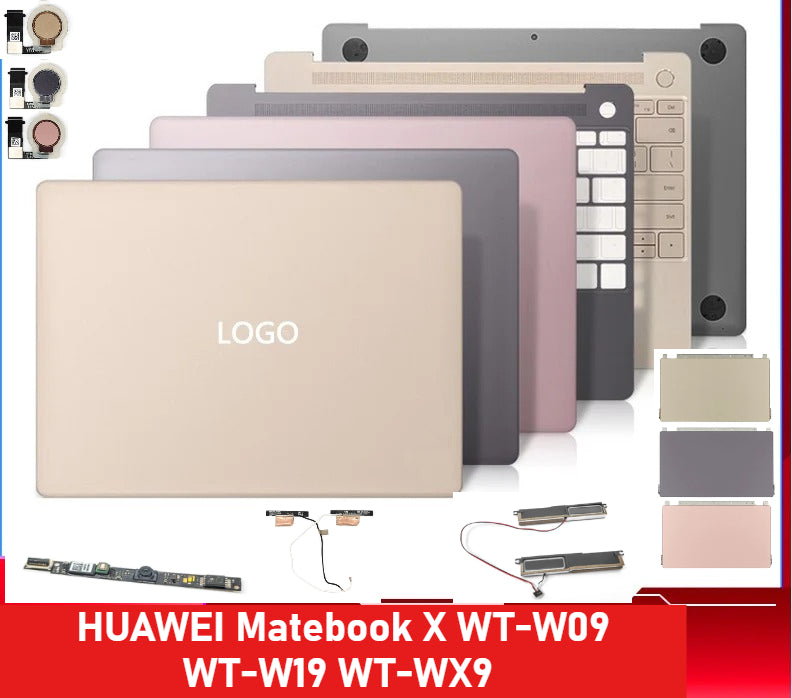 13 inch Cover case for HUAWEI Matebook X WT-W09 WT-W19 WT-WX9  Lcd back housing bezel frame upper tpcase palmrest bottom lower cover hinge HUAWEI laptop repair parts