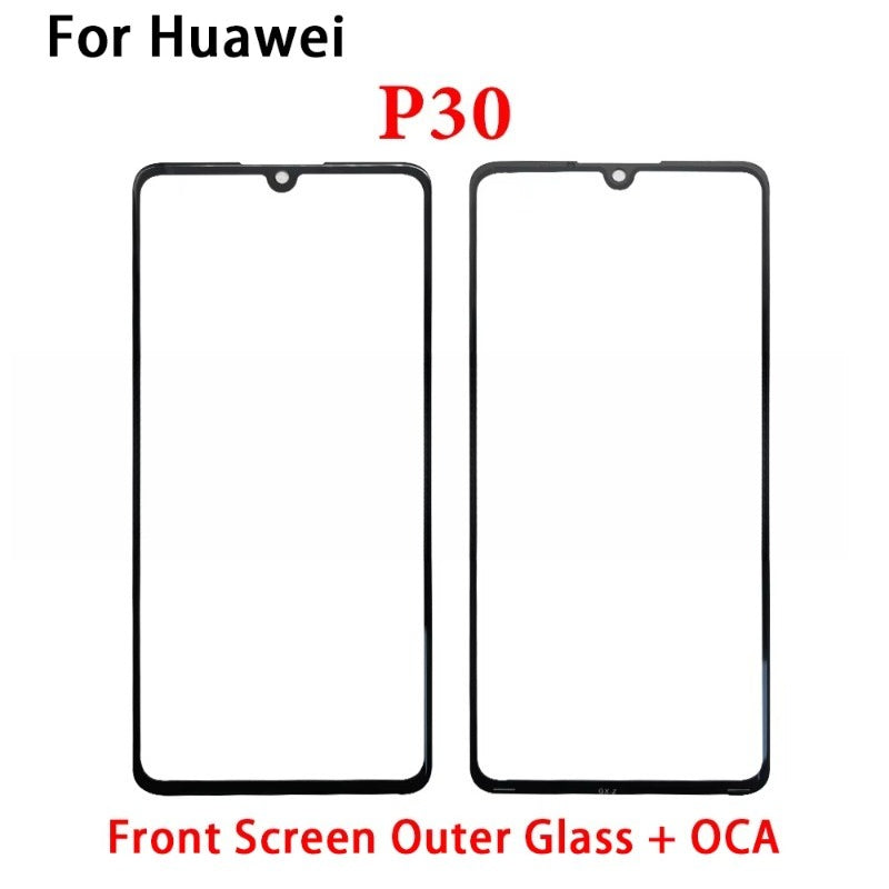 Screen Front Outer Glass+OCA For Huawei Y6P Y7A Y7P Y8P Y8s Y9A Y9s Y9 Prime 2019 P30 P40 Lite E 5G Screen Touch Panel Glass Huawei phone repair parts