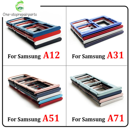 New For Samsung A12 A125F A31 A315F A51 A515F A71 A715F Dual SIM Card Tray Slot Holder Adapter Accessories Samsung phone repair parts