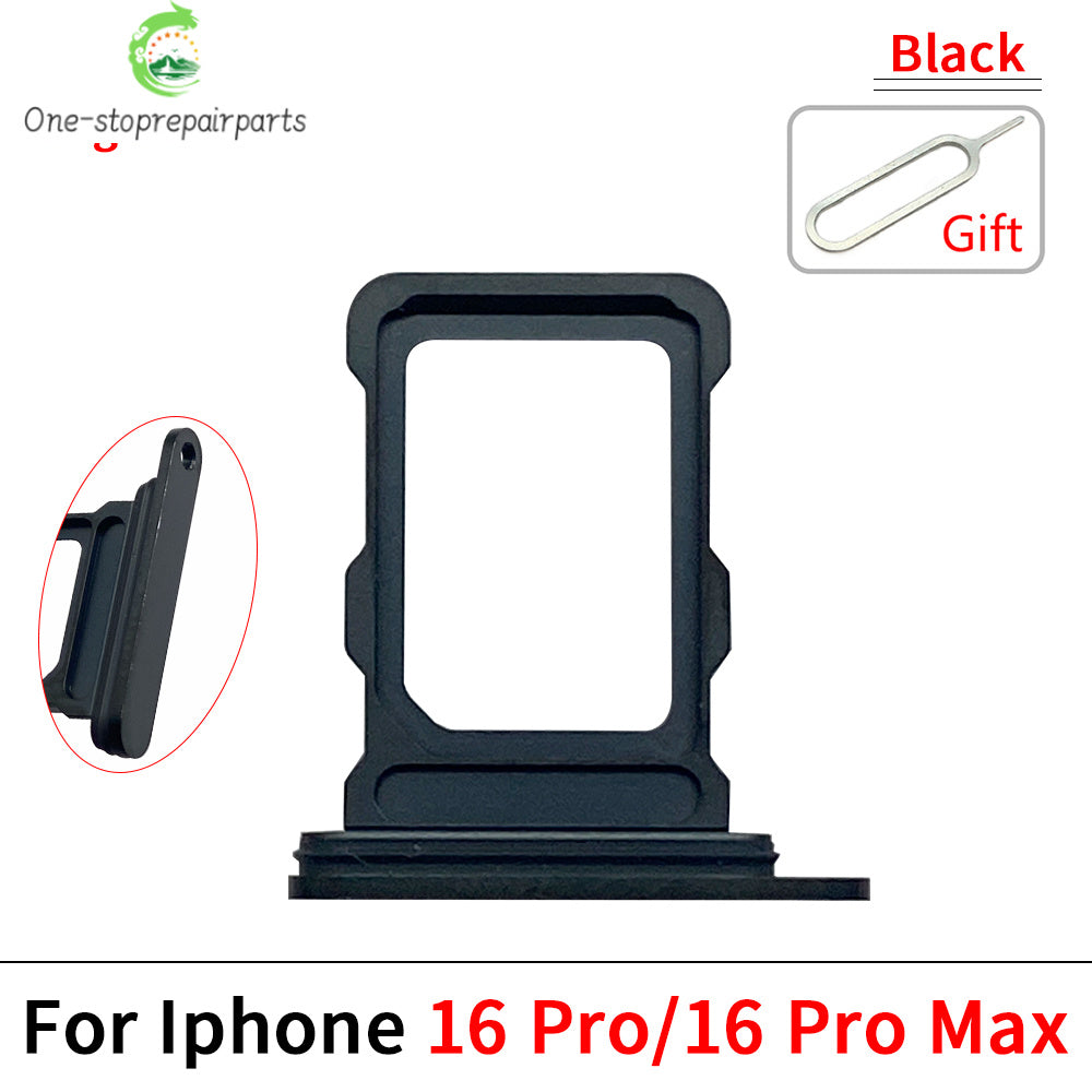 New Dual Single SIM Card Tray Slot Holder Adapter Accessories For iPhone 16 Pro 16Pro Max 16 Plus iPhone phone repair parts