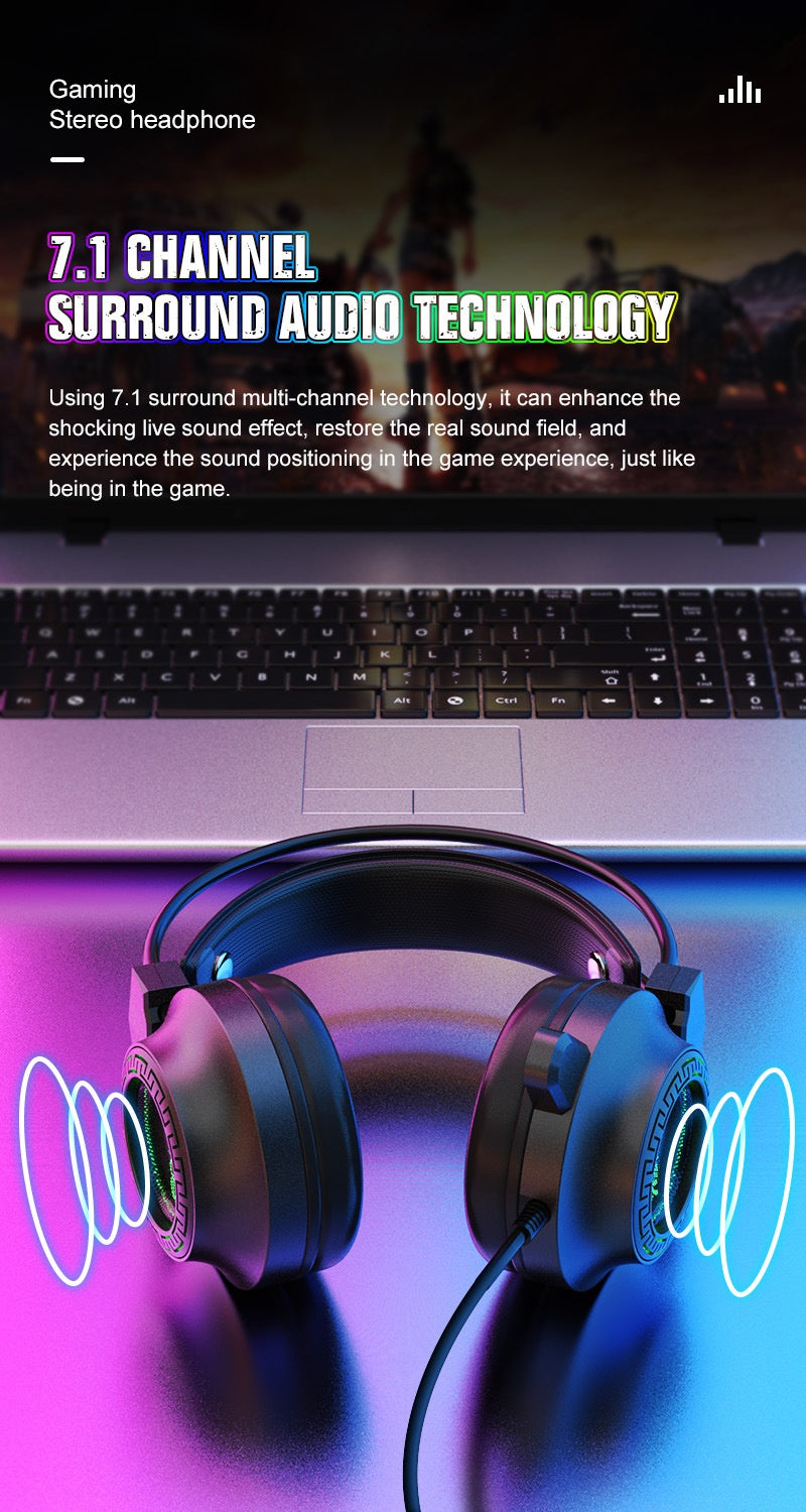 Accessories Headset Luminous Headset FVG93 Wired Wired Headset Desktop Computer Gaming Luminous Gaming Headset