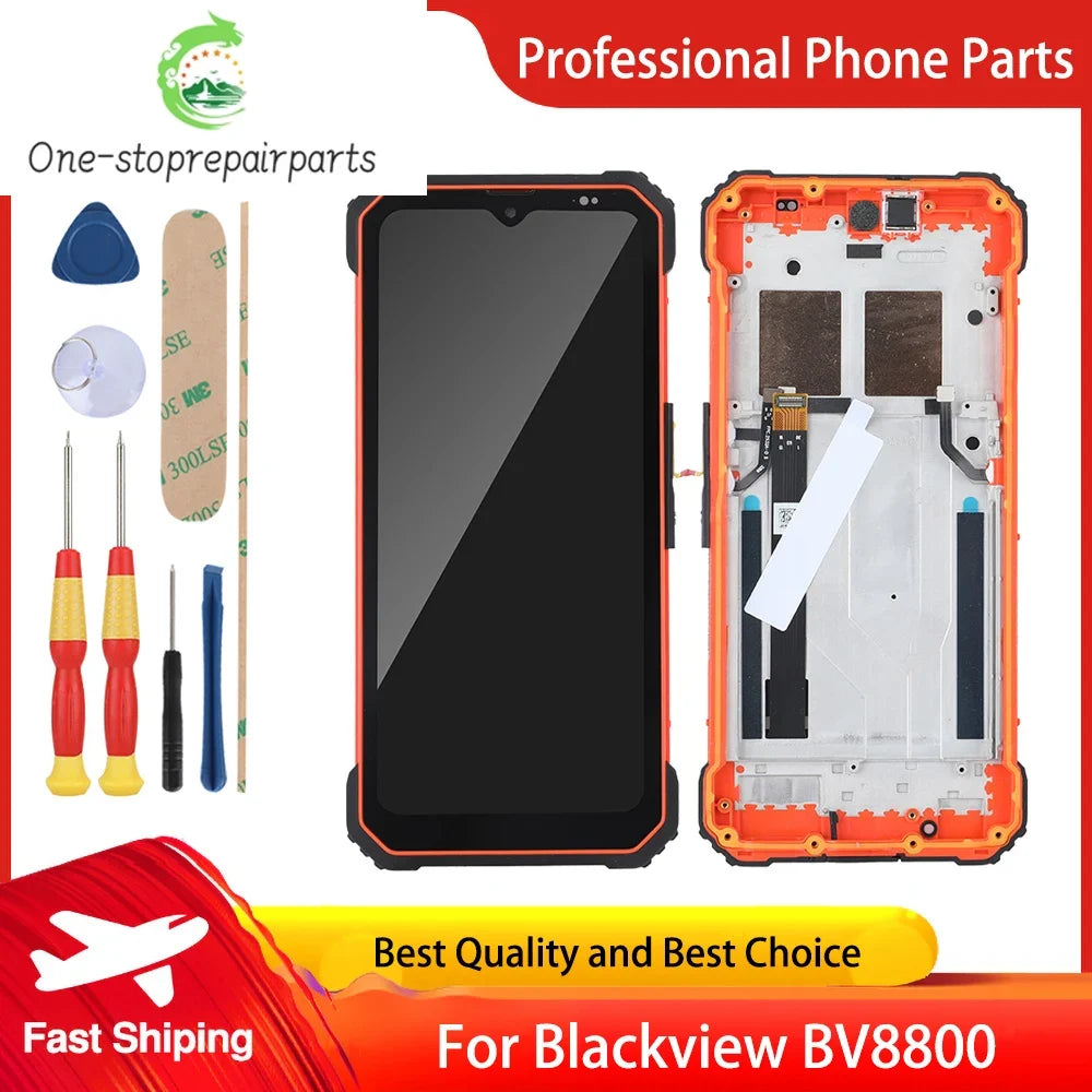 New Original Touch Screen 6.58 Inch for Blackview BL8800 Pro BV8800 2400x1080 LCD Display Digitizer Assembly with Frame and Tool Blackview phone repair parts