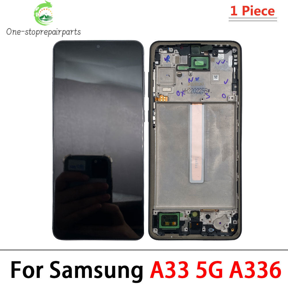 5Pcs, New Display Screen for Samsung A22 A32 A33 A53 4G 5G LCD Touch Screen Digitizer Assembly With Front Housing A Frame Samsung phone repair parts