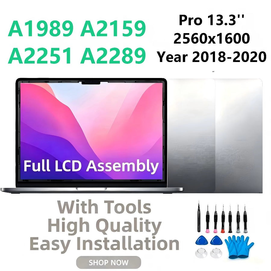 Brand 13" New LCD Screen Assembly Replacement for MacBook Pro A1989 A2159 A2251 A2289 2018-2020 Year Space Grey/Silver Macbook laptop repair parts