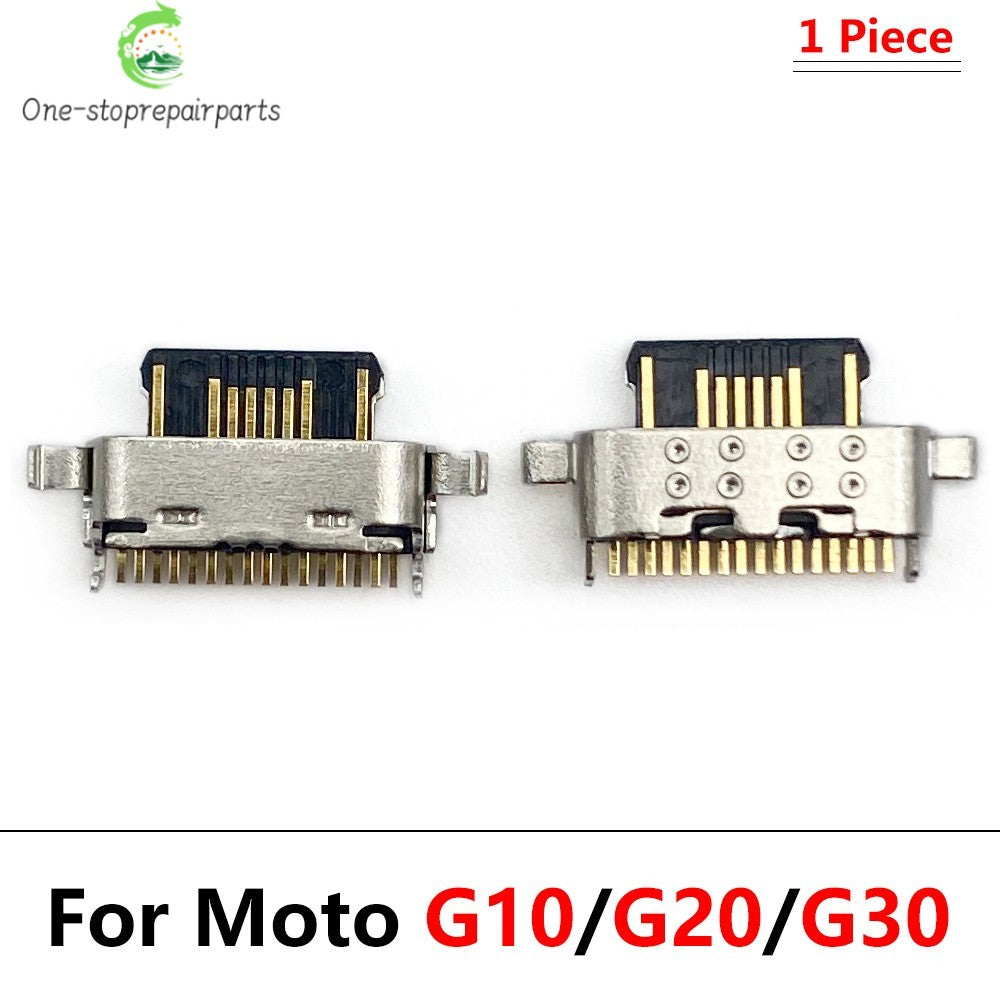 100Pcs, USB Charging Connector Charger Port For Moto G04 G14 G22 G32 G62 G31 G51 G52 G13 G23 G53 G54 G10 G20 G30 G50 G60 G60s Motorola phone repair parts