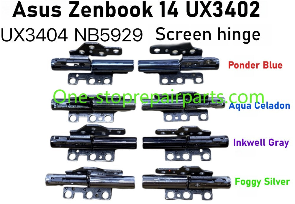 Laptop hinge set For Asus Zenbook 14 UX3402 UX3404 NB5929 LF-L074P 13NB0WC0P02011 Ponder Blue Foggy Silver Aqua Celadon Inkwell Gray lcd Screen shaft hinge ASUS laptop repair parts