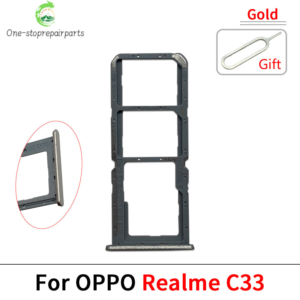 New For OPPO Realme C15 C31 C33 C25 C17 C12 SIM Card Slot SD Card Tray Holder Adapter Realme phone repair parts