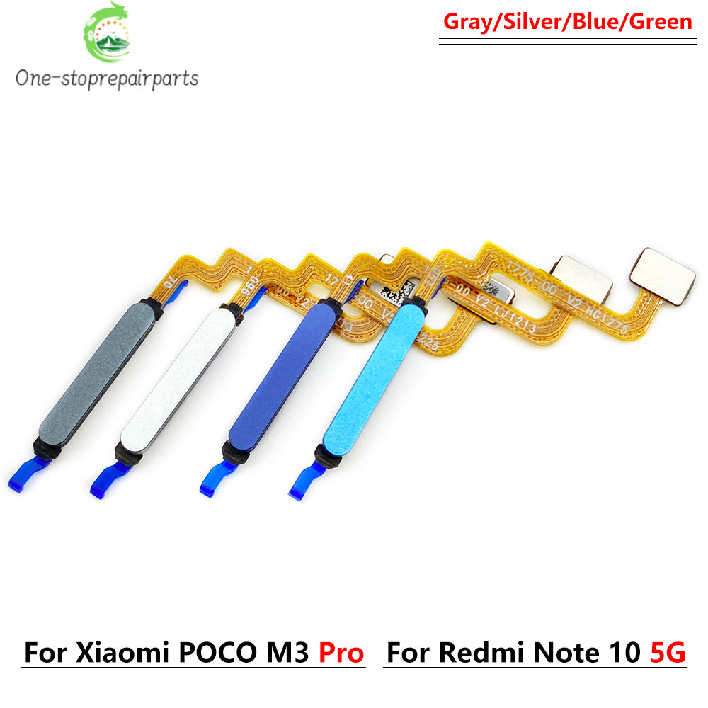 New For Xiaomi Poco M3 Pro / For Redmi Note 10 5G Home Button FingerPrint Touch ID Sensor Flex Cable Replacement Parts  Xiaomi  Xiao mi phone repair parts